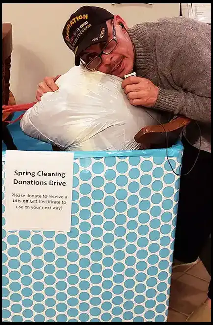 Book Author and Veteran David Haave shares in the community drive to help children his favorite thing being the author is helping others 2018 -- David Haave